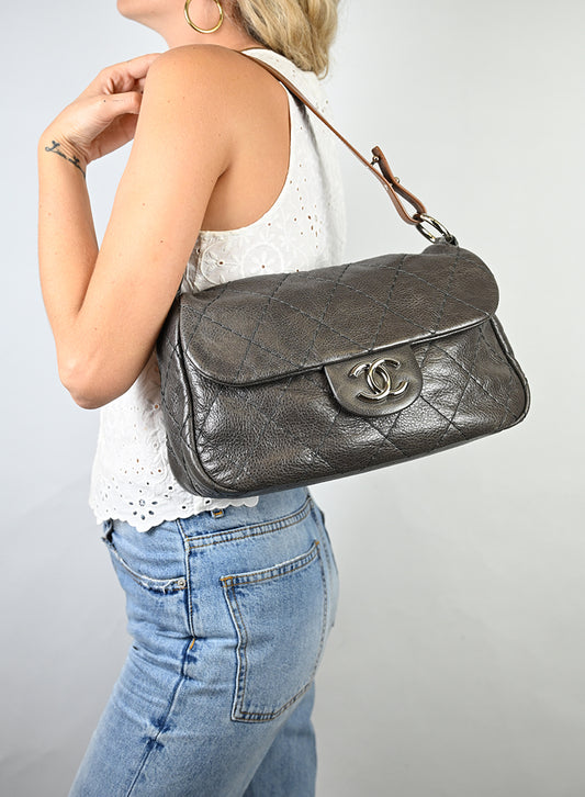 Chanel Borsa in pelle marrone -  lesleyluxuryvintage