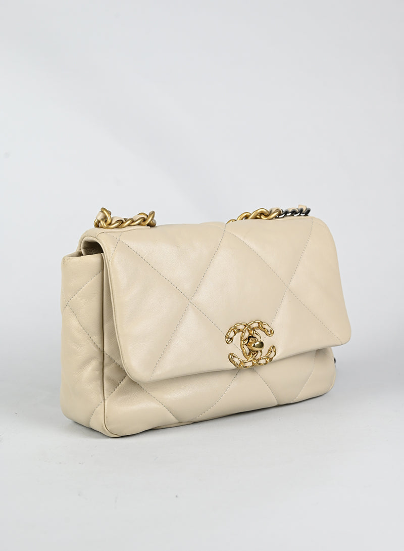 Chanel Borsa 19 in pelle panna