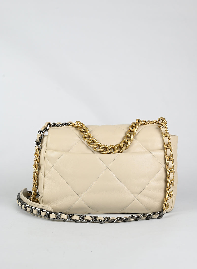 Chanel Borsa 19 in pelle panna