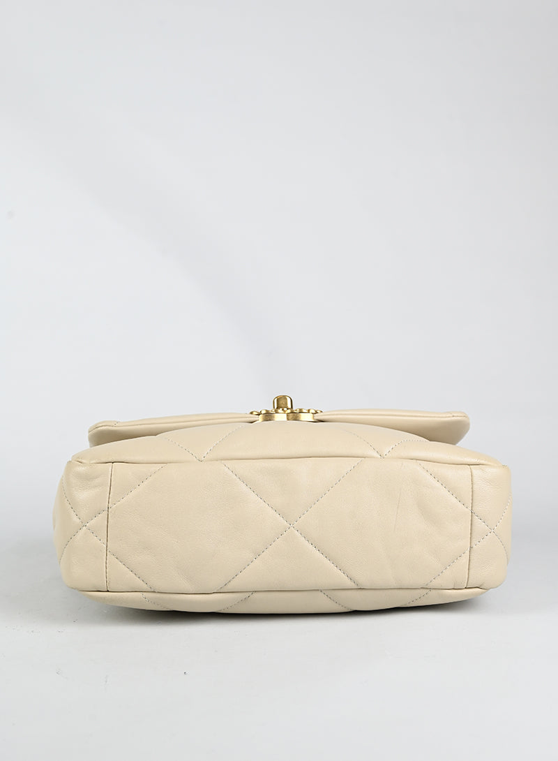 Chanel Borsa 19 in pelle panna