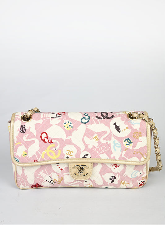 Chanel Borsa Baby Animal Flap Bag 2008 rosa