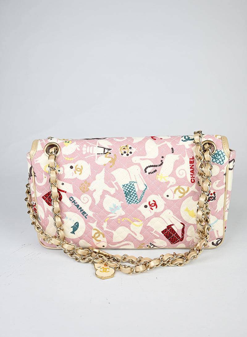 Chanel Borsa Baby Animal Flap Bag 2008 rosa