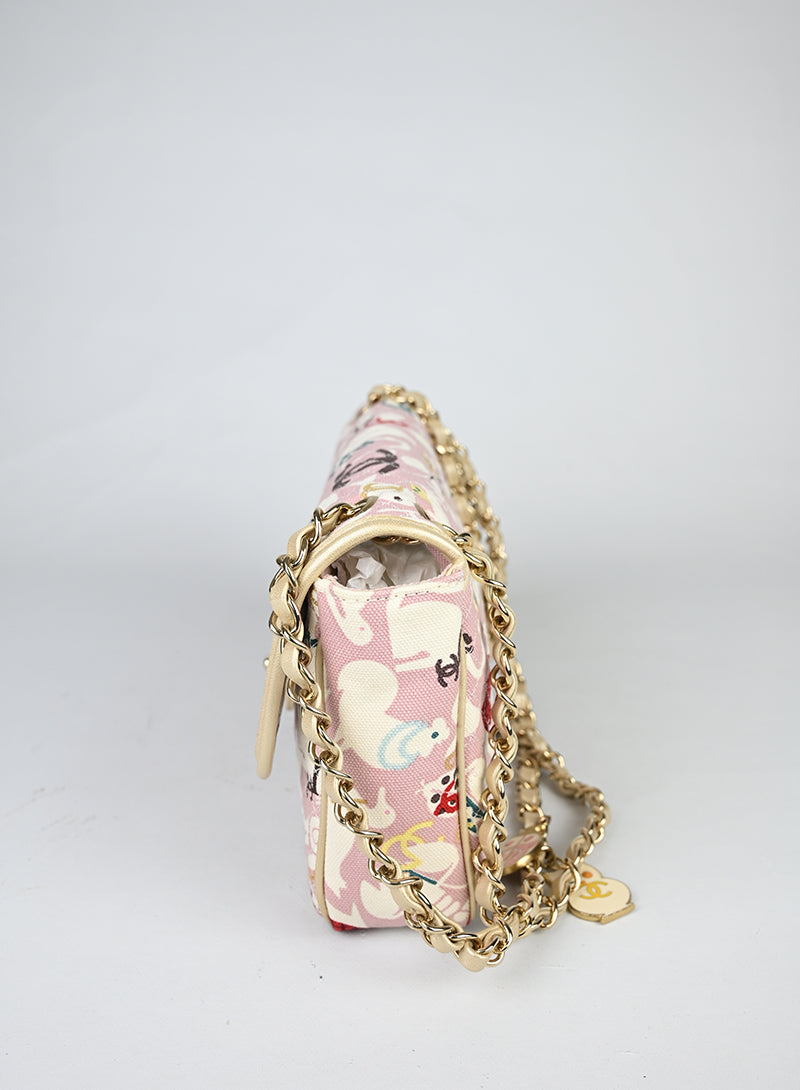 Chanel Borsa Baby Animal Flap Bag 2008 rosa