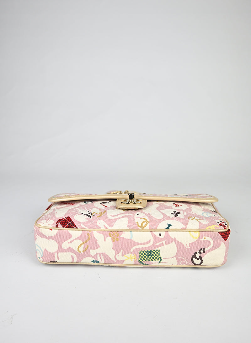 Chanel Borsa Baby Animal Flap Bag 2008 rosa