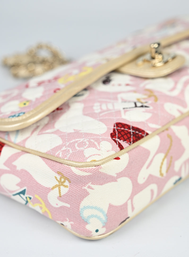Chanel Borsa Baby Animal Flap Bag 2008 rosa
