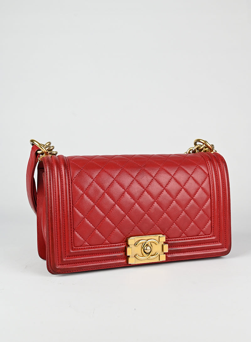 Chanel Borsa Boy in pelle rossa