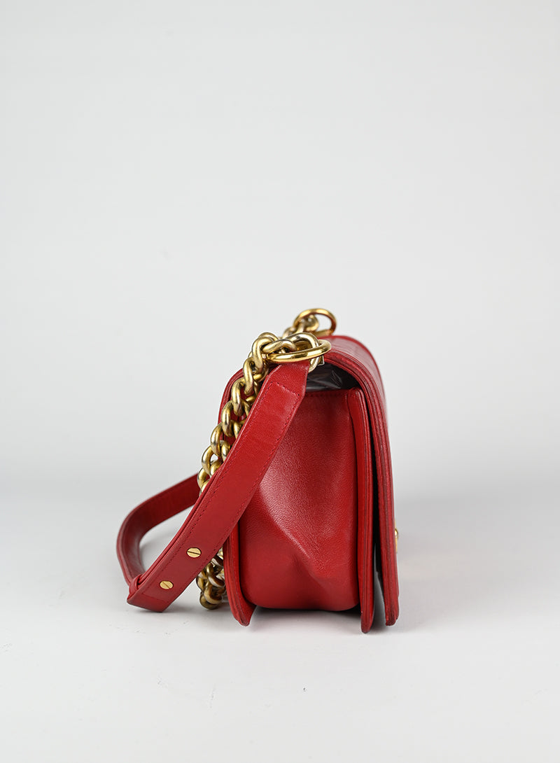 Chanel Borsa Boy in pelle rossa