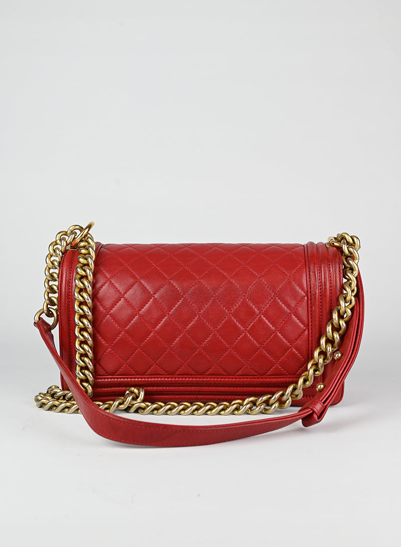 Chanel Borsa Boy in pelle rossa