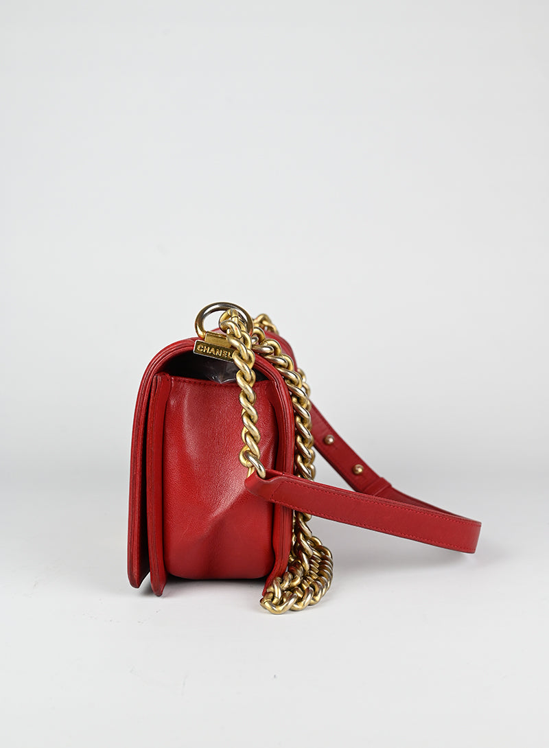 Chanel Borsa Boy in pelle rossa