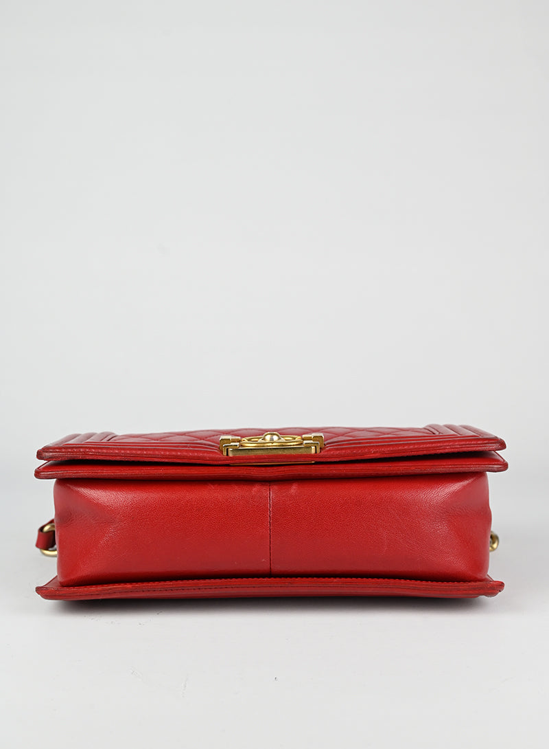 Chanel Borsa Boy in pelle rossa