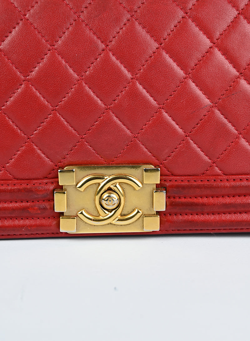 Chanel Borsa Boy in pelle rossa