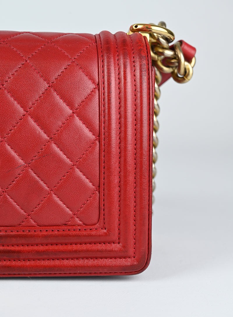 Chanel Borsa Boy in pelle rossa