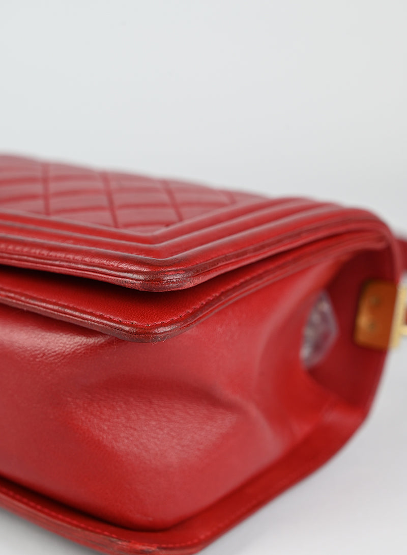 Chanel Borsa Boy in pelle rossa