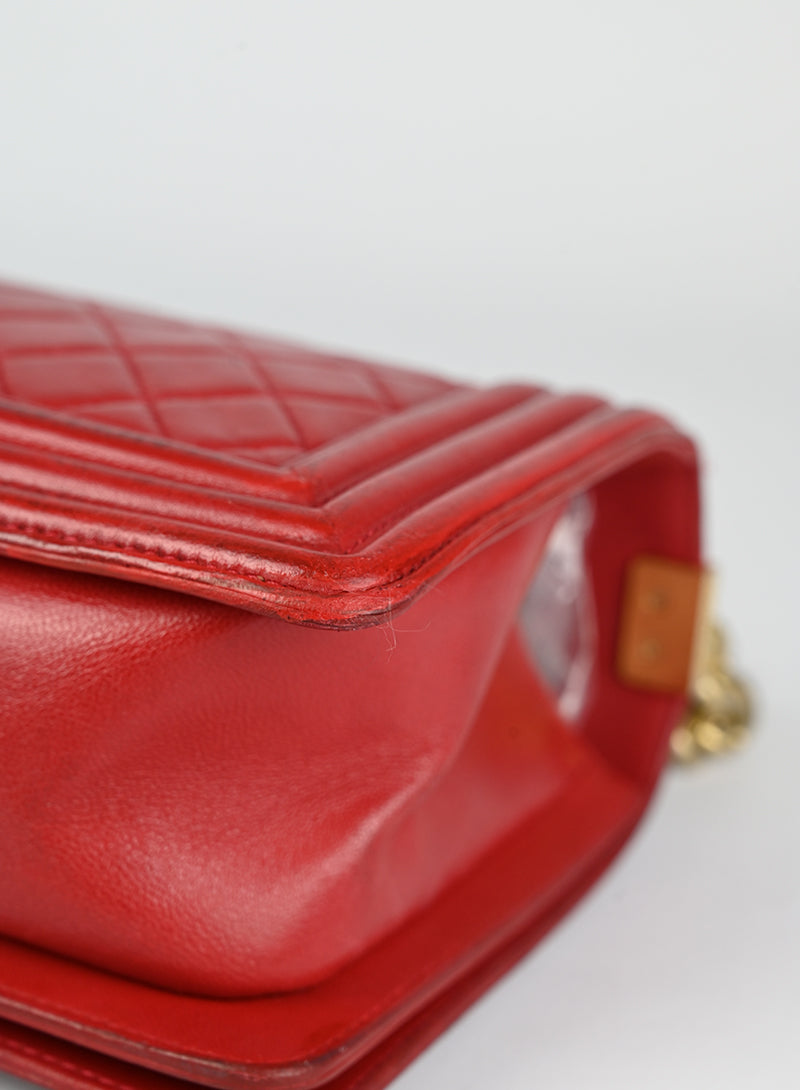 Chanel Borsa Boy in pelle rossa