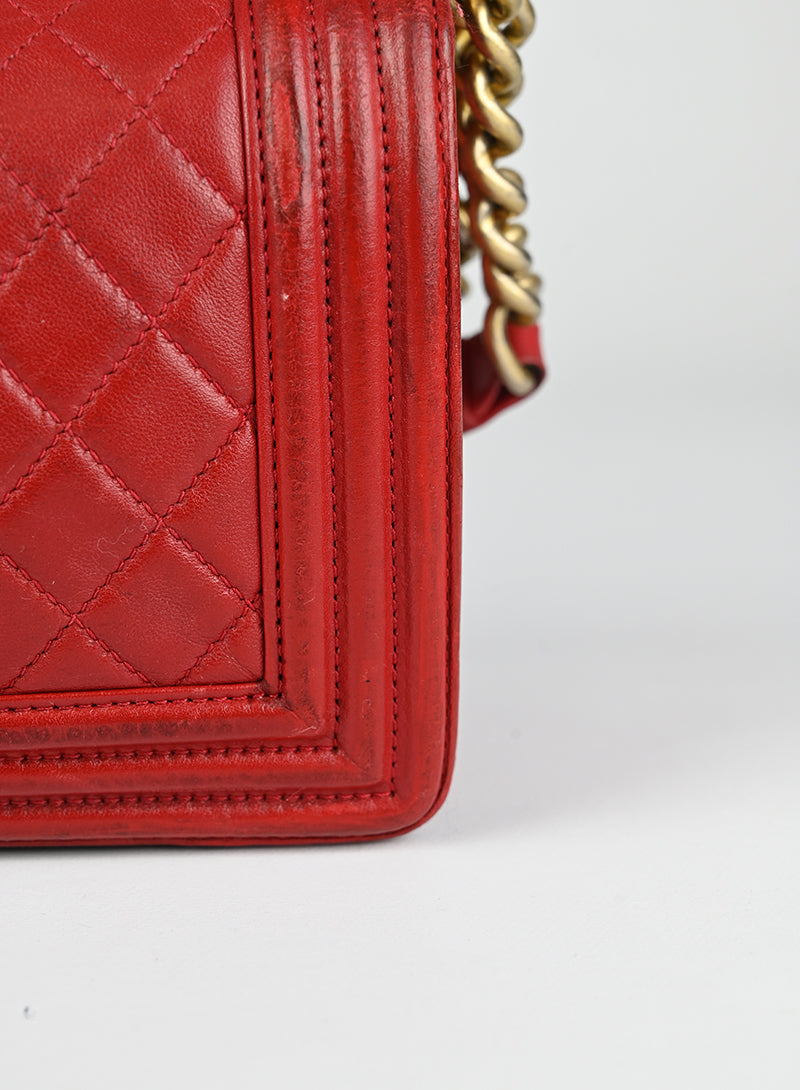 Chanel Borsa Boy in pelle rossa