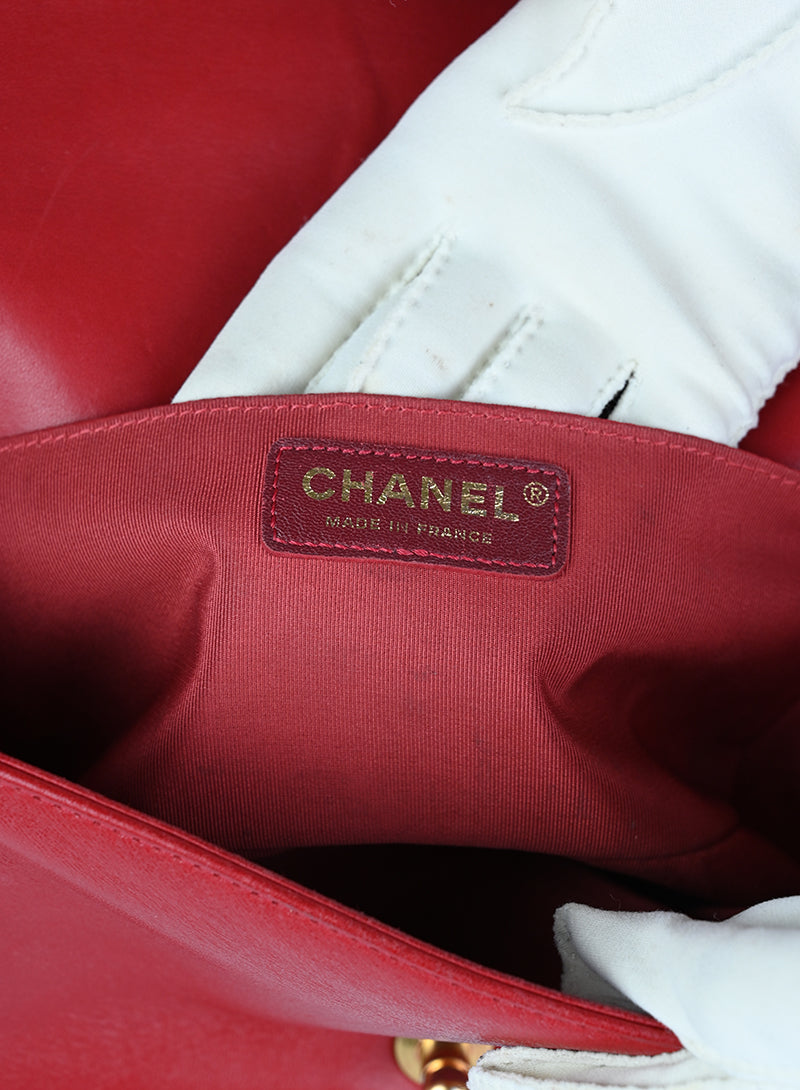 Chanel Borsa Boy in pelle rossa