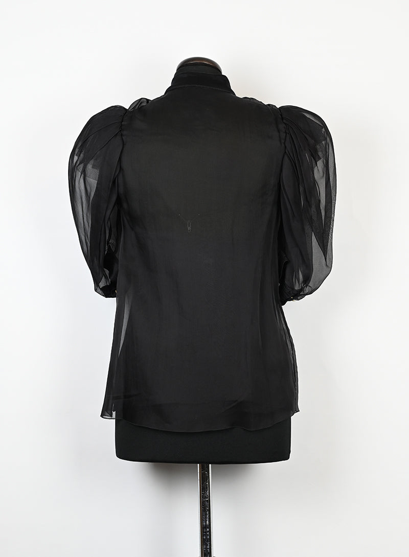 Chanel Camicia nera in seta - Tg. 40