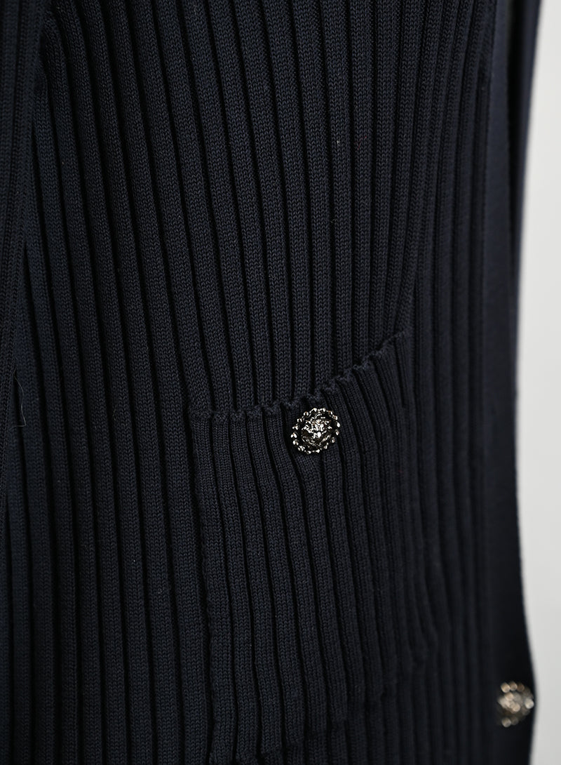 Chanel Cardigan lungo in cotone blu - Tg. 38 FR -  lesleyluxuryvintage