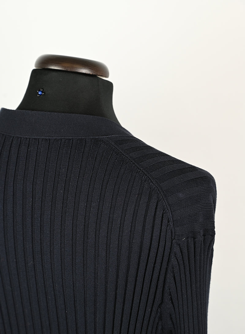 Chanel Cardigan lungo in cotone blu - Tg. 38 FR -  lesleyluxuryvintage