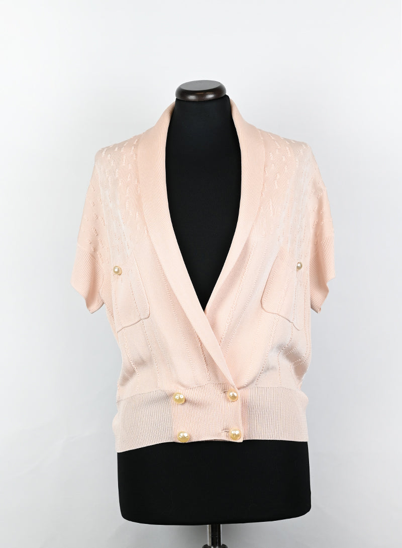 Chanel Cardigan in cotone rosa - Tg. 36 FR -  lesleyluxuryvintage