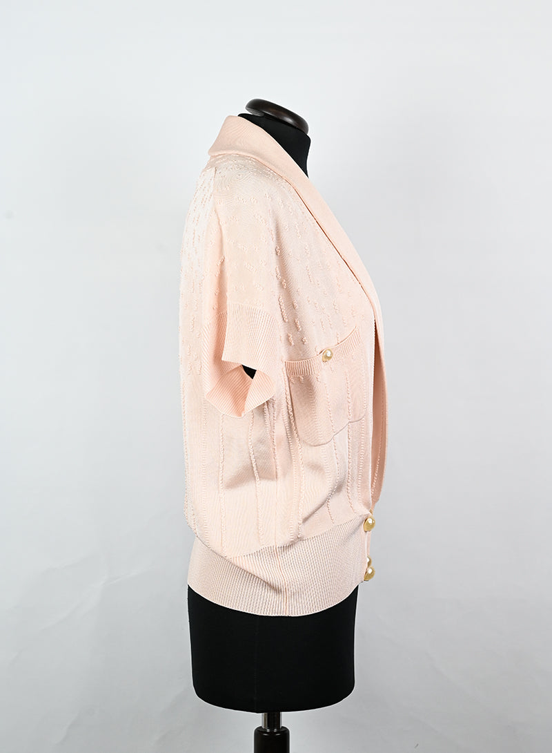 Chanel Cardigan in cotone rosa - Tg. 36 FR -  lesleyluxuryvintage