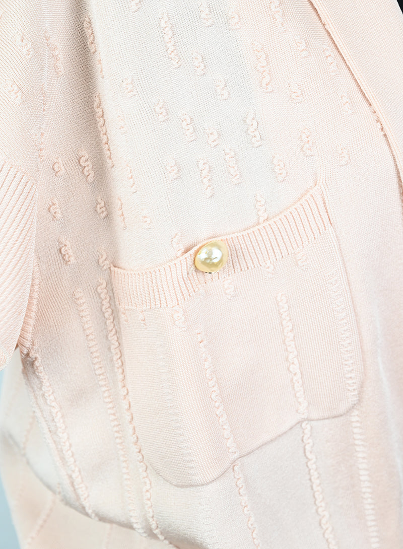 Chanel Cardigan in cotone rosa - Tg. 36 FR -  lesleyluxuryvintage