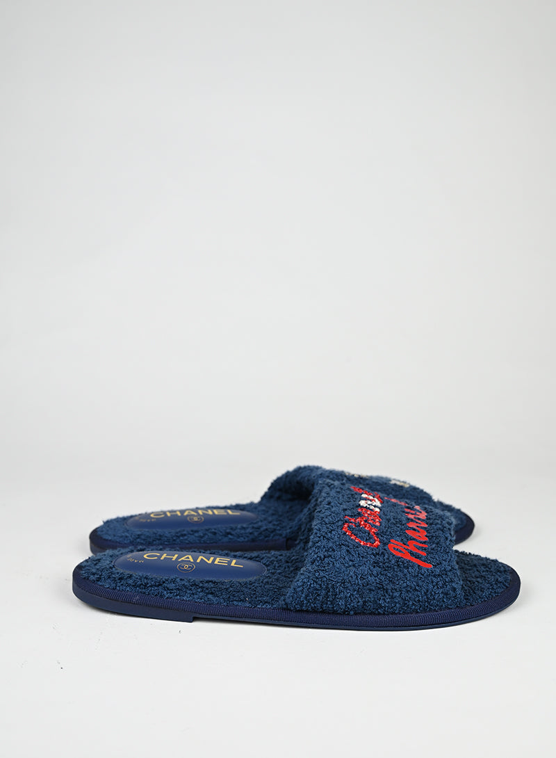 Chanel Ciabatte in spugna blu - Tg. XS