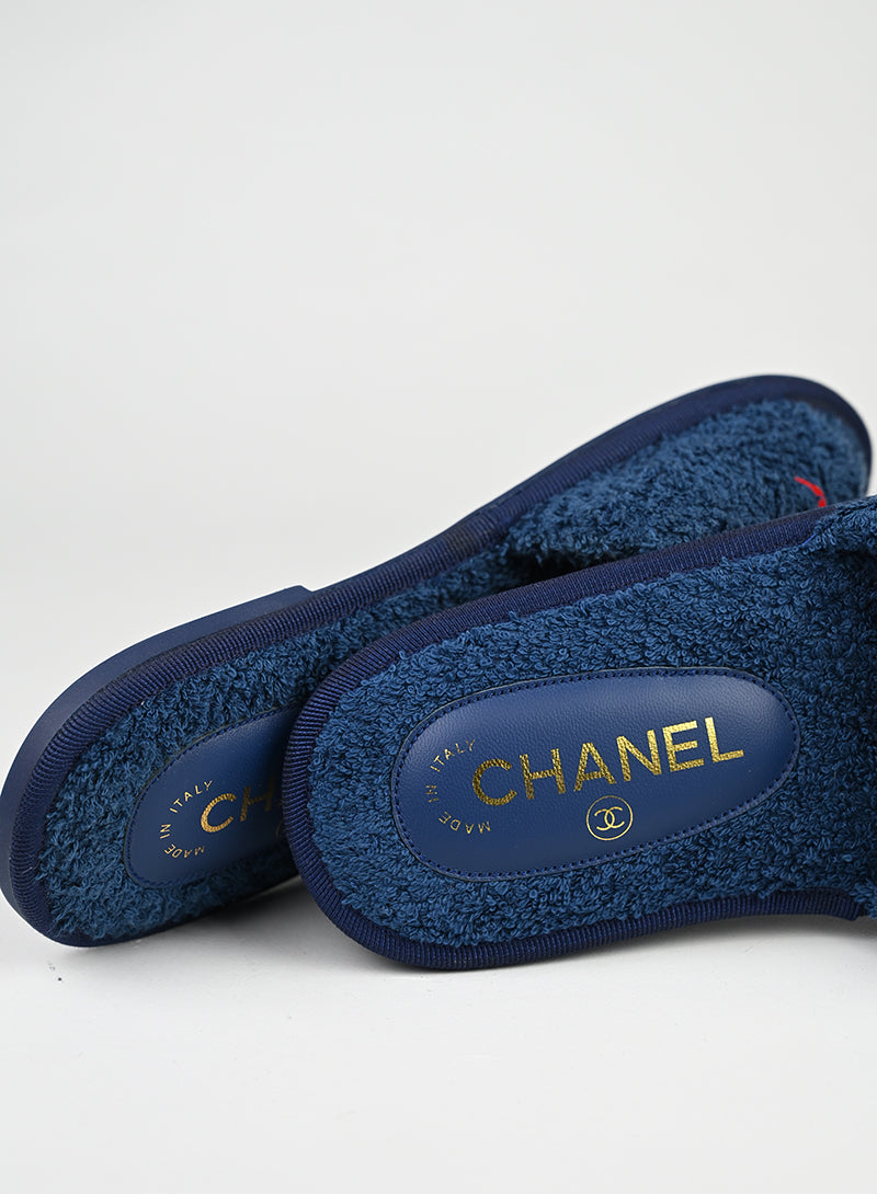 Chanel Ciabatte in spugna blu - Tg. XS