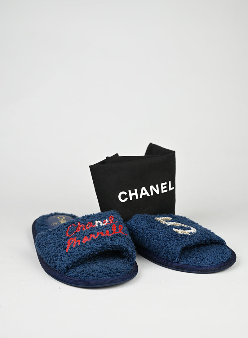 Chanel Ciabatte in spugna blu - Tg. XS