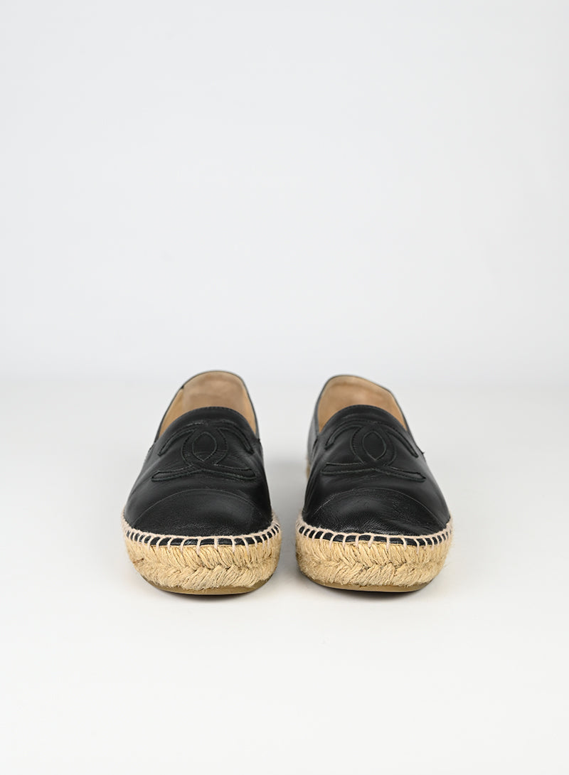 Chanel Espadrillas in pelle nere - N. 37