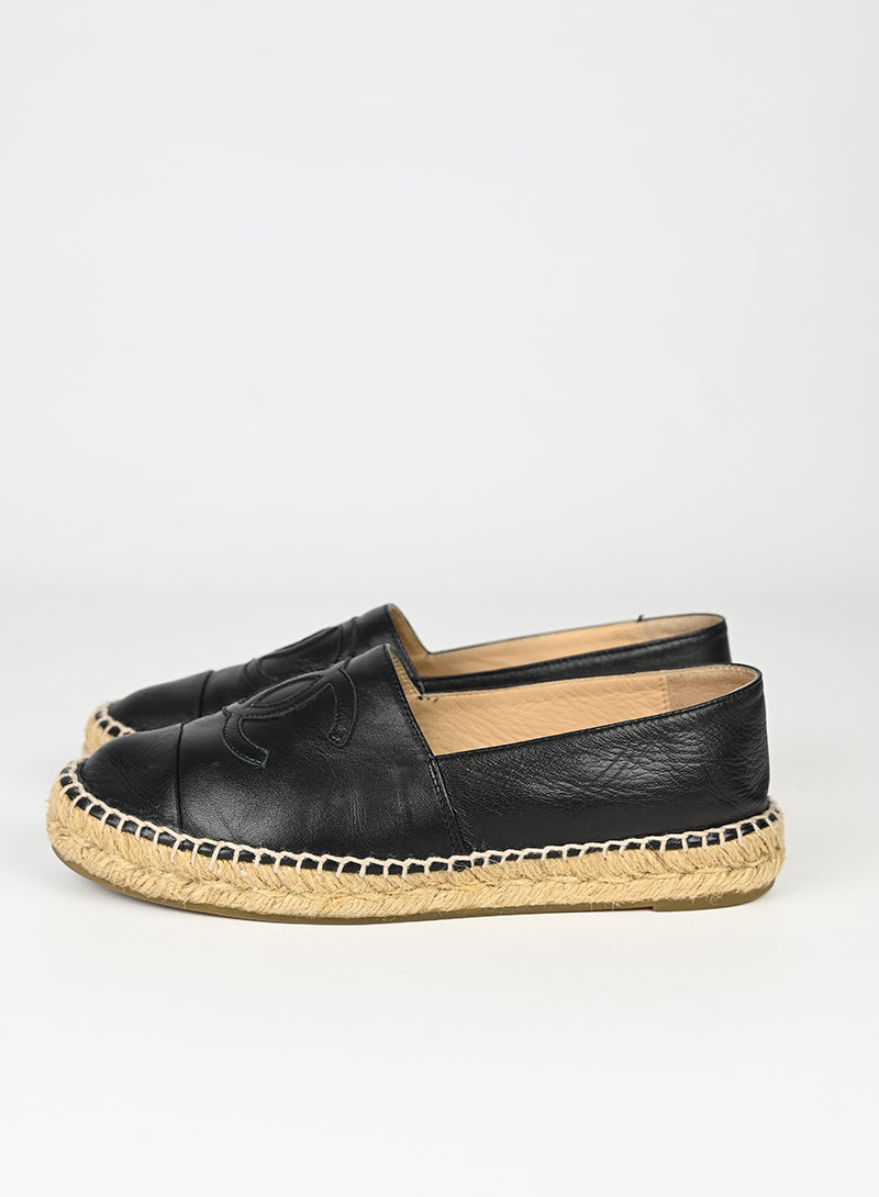 Chanel Espadrillas in pelle nere - N. 37