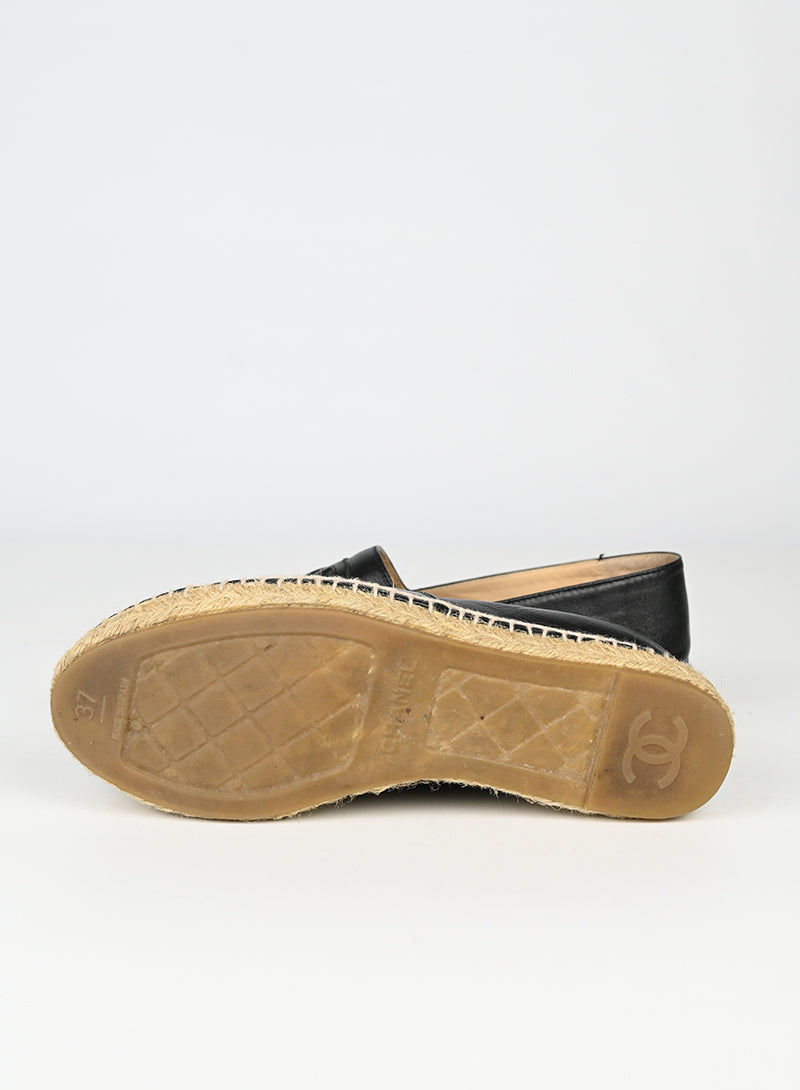 Chanel Espadrillas in pelle nere - N. 37