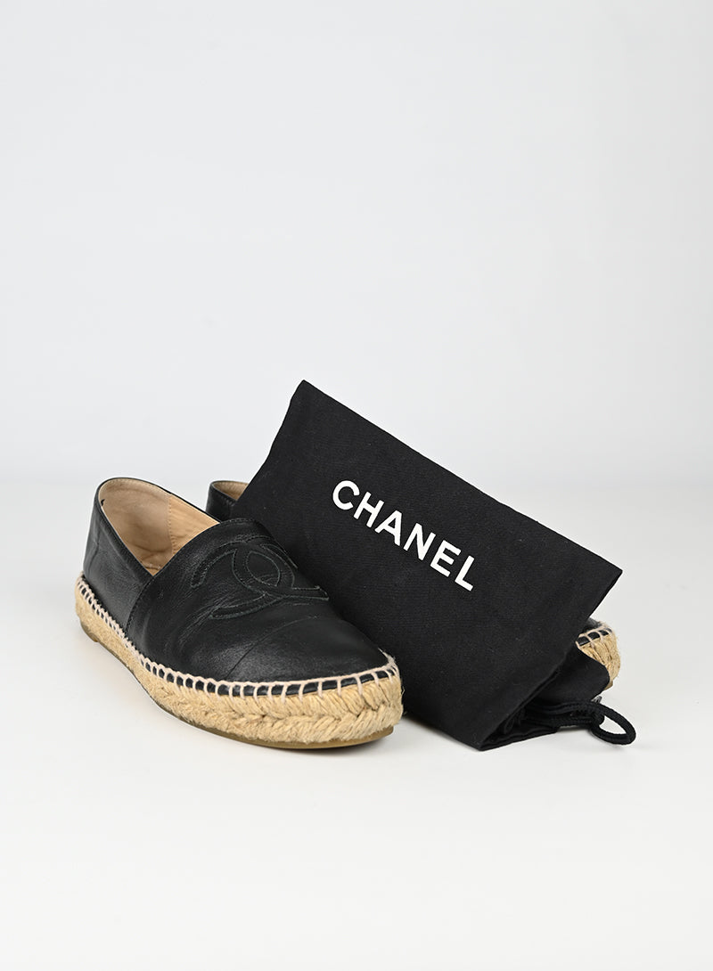 Chanel Espadrillas in pelle nere - N. 37