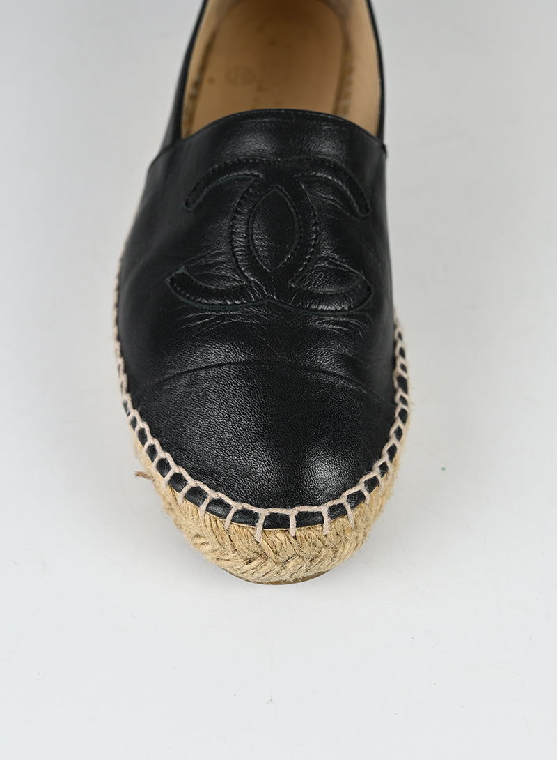 Chanel Espadrillas in pelle nere - N. 37