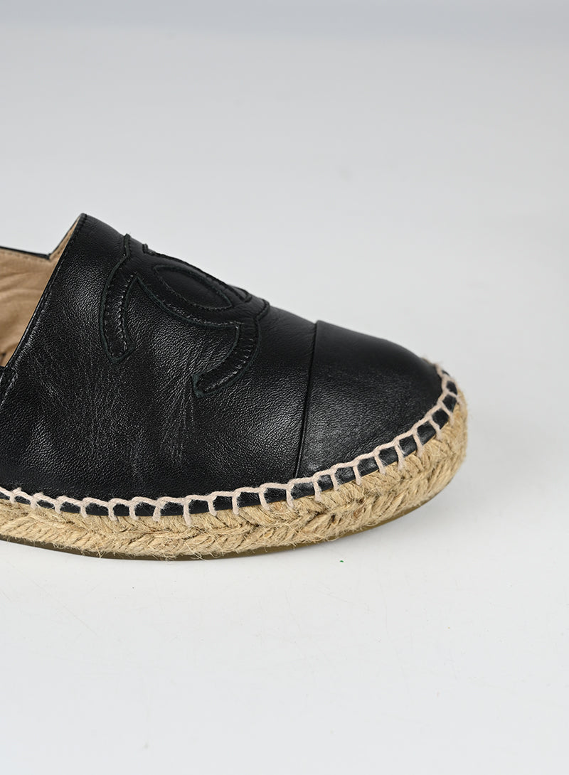 Chanel Espadrillas in pelle nere - N. 37