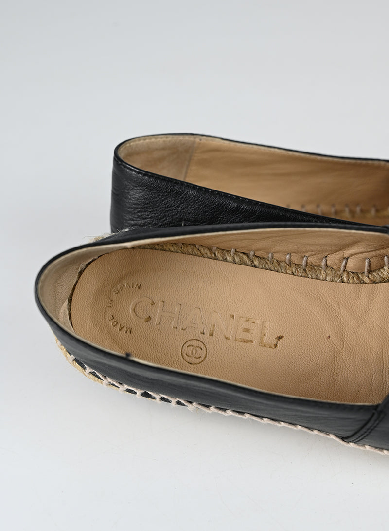 Chanel Espadrillas in pelle nere - N. 37