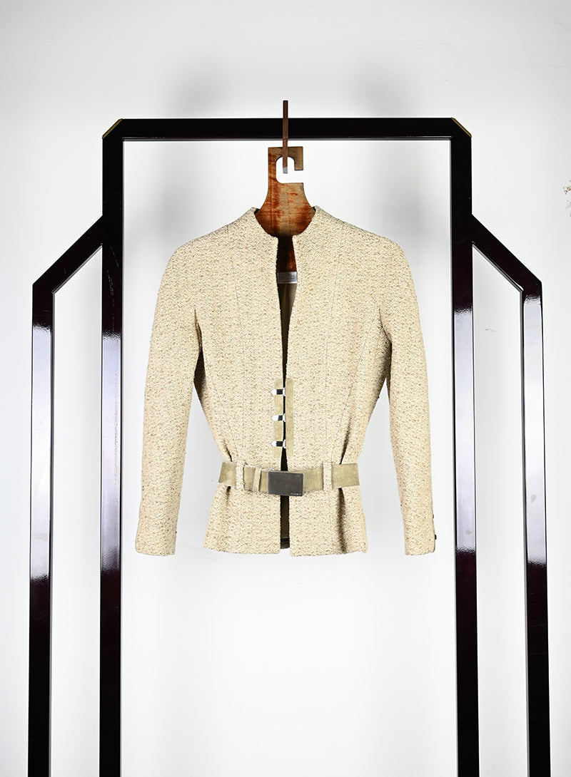 Chanel Blazer beige con cintura - Tg. 42