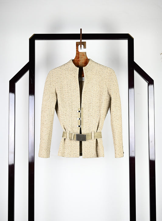 Chanel Blazer beige con cintura - Tg. 42