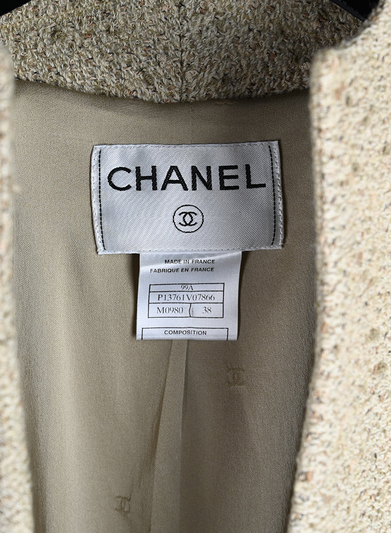 Chanel Blazer beige con cintura - Tg. 42