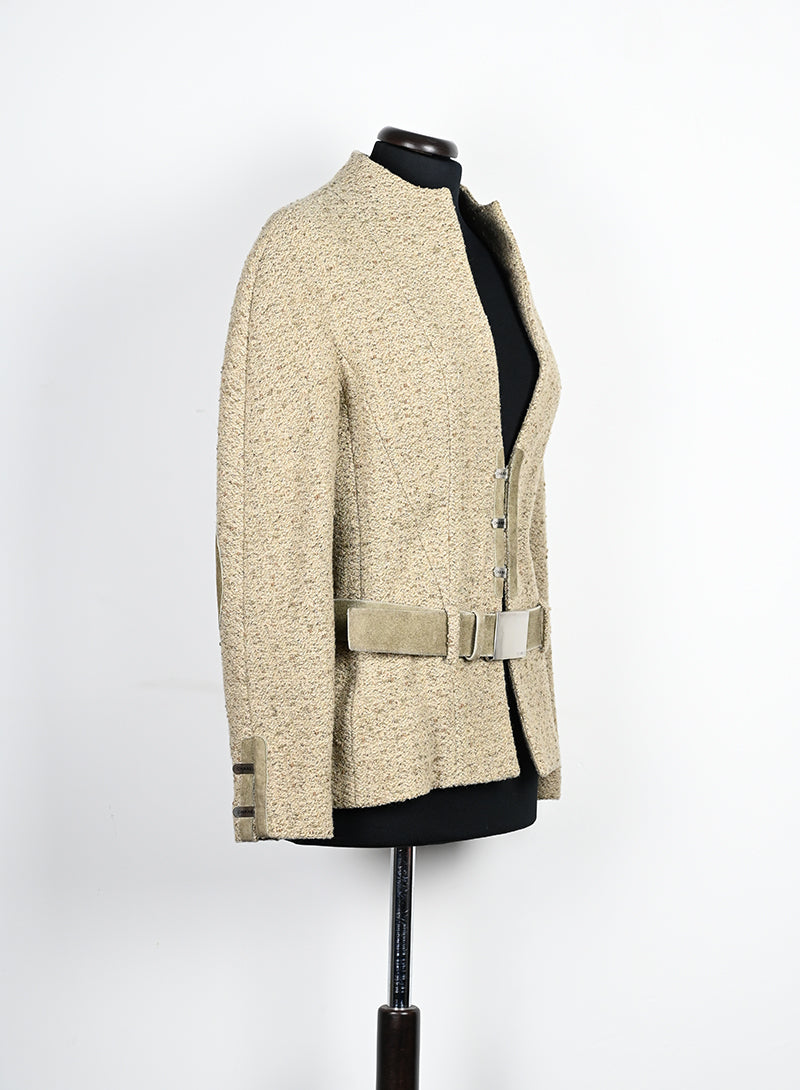 Chanel Blazer beige con cintura - Tg. 42