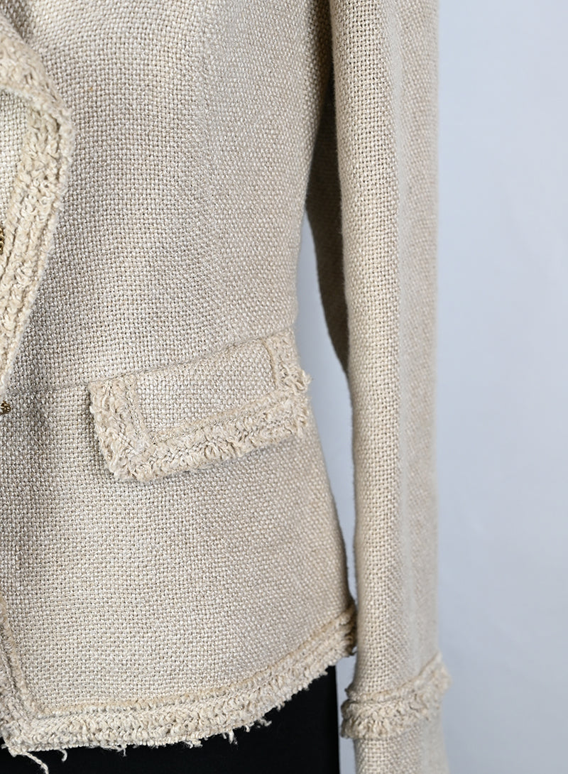 Chanel Giacca in lino ecrù - Tg. 38 FR -  lesleyluxuryvintage