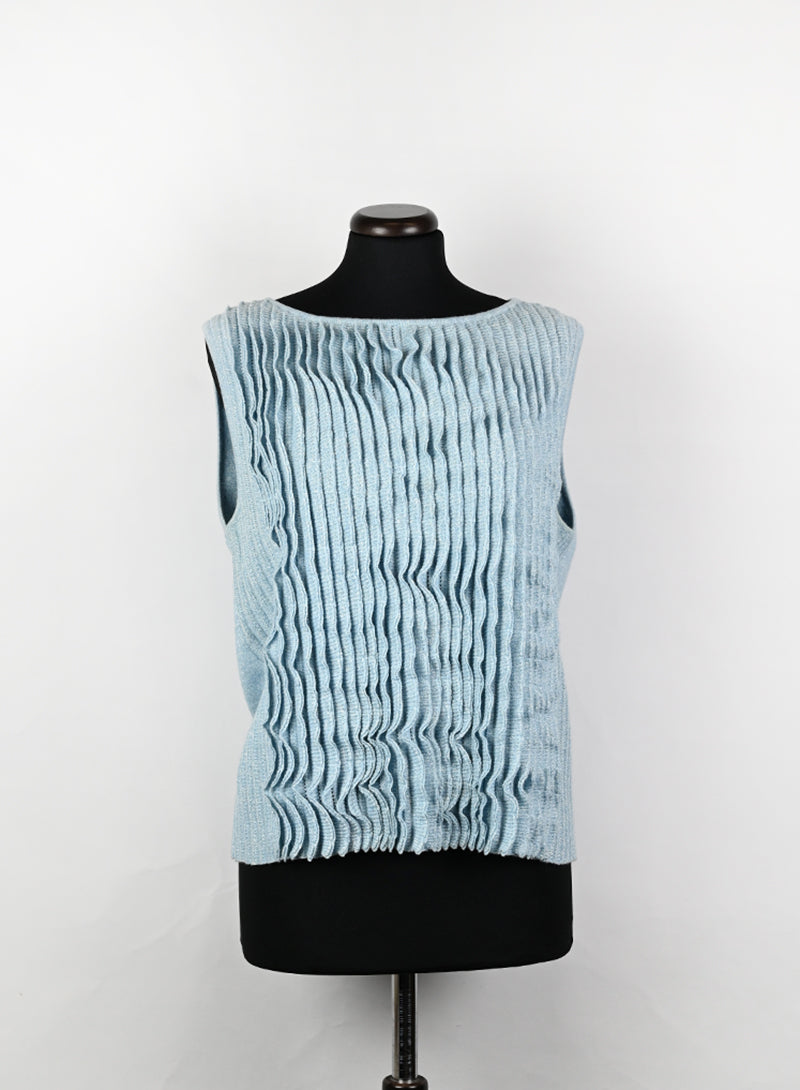 Chanel Gilet in cashmere azzurro - Tg. 42 FR -  lesleyluxuryvintage