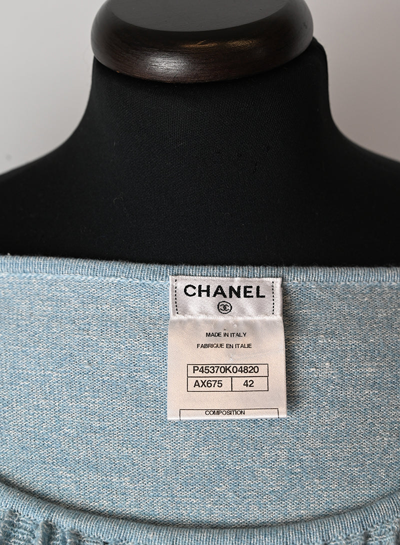Chanel Gilet in cashmere azzurro - Tg. 42 FR -  lesleyluxuryvintage