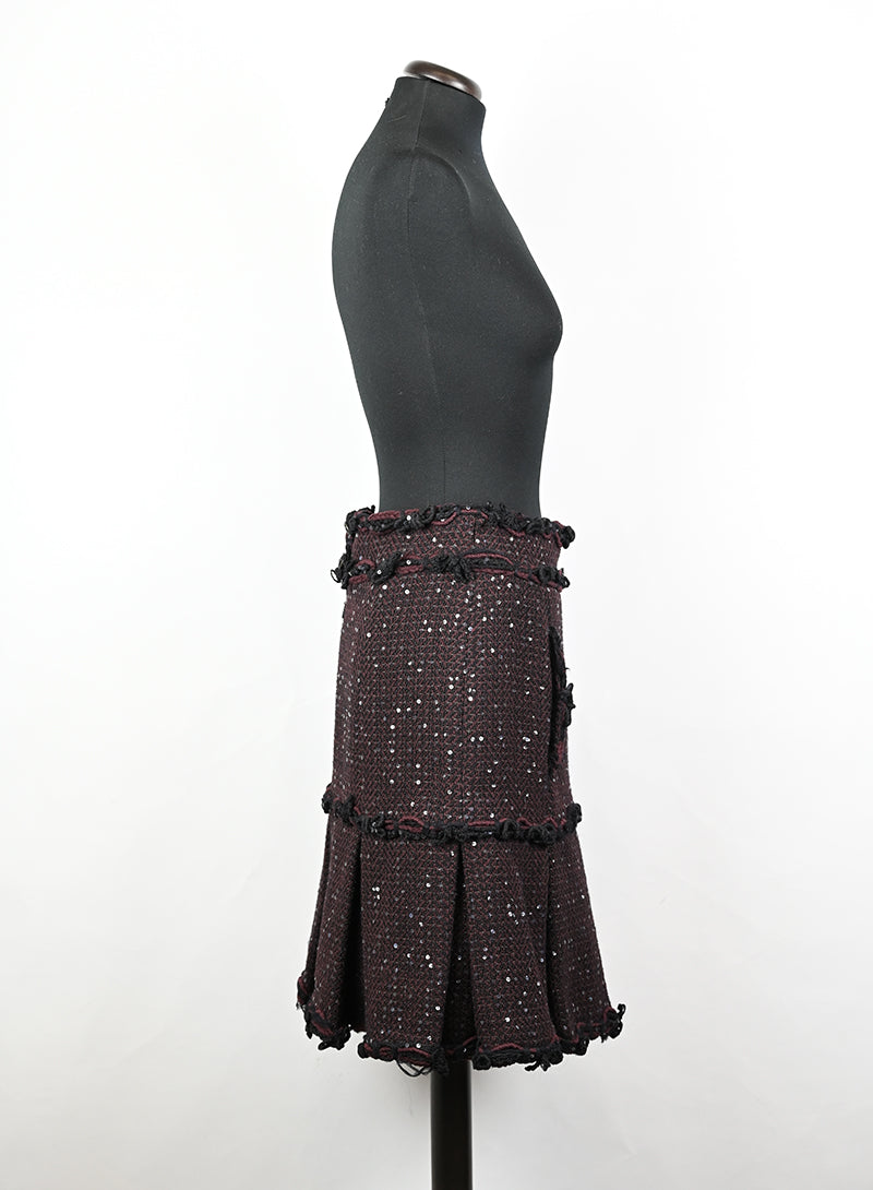 Chanel Gonna in lana prugna - Tg. 38 FR -  lesleyluxuryvintage