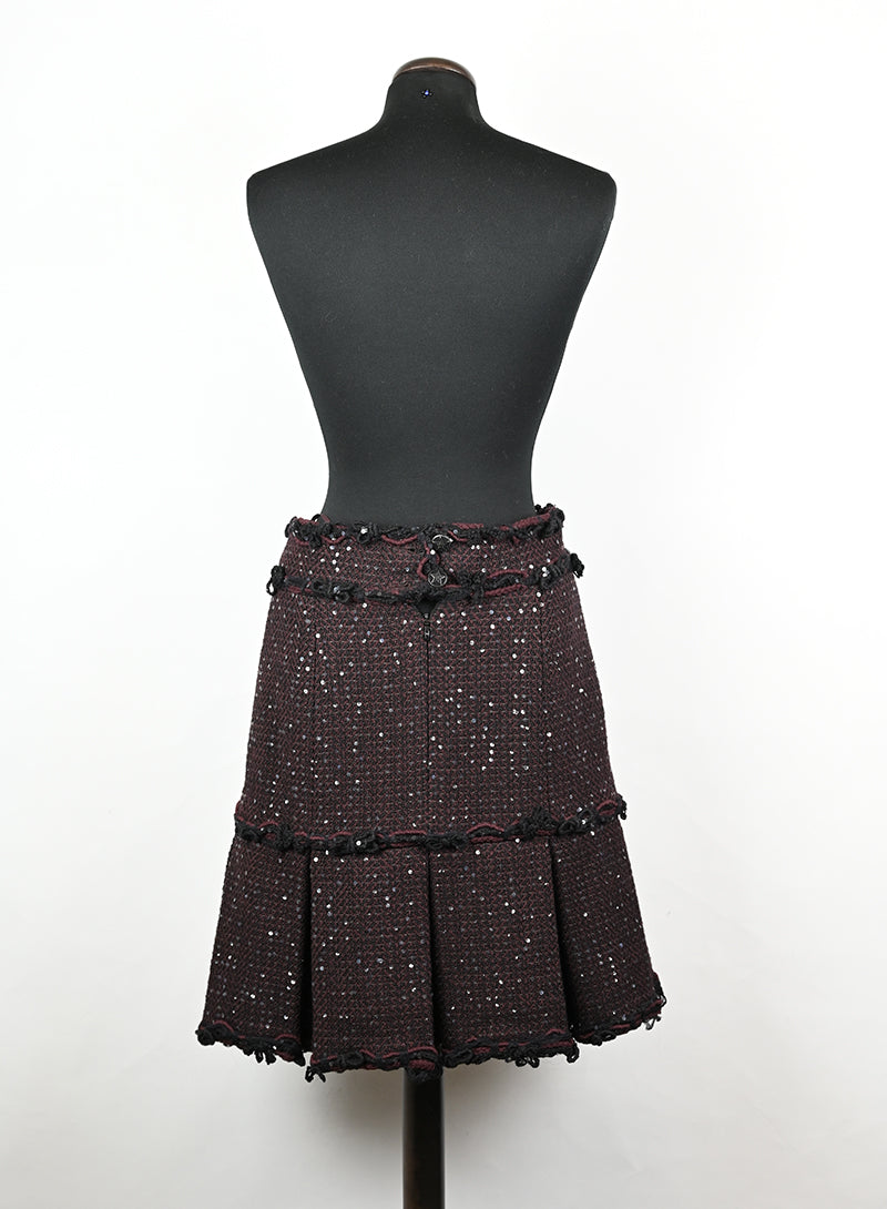 Chanel Gonna in lana prugna - Tg. 38 FR -  lesleyluxuryvintage