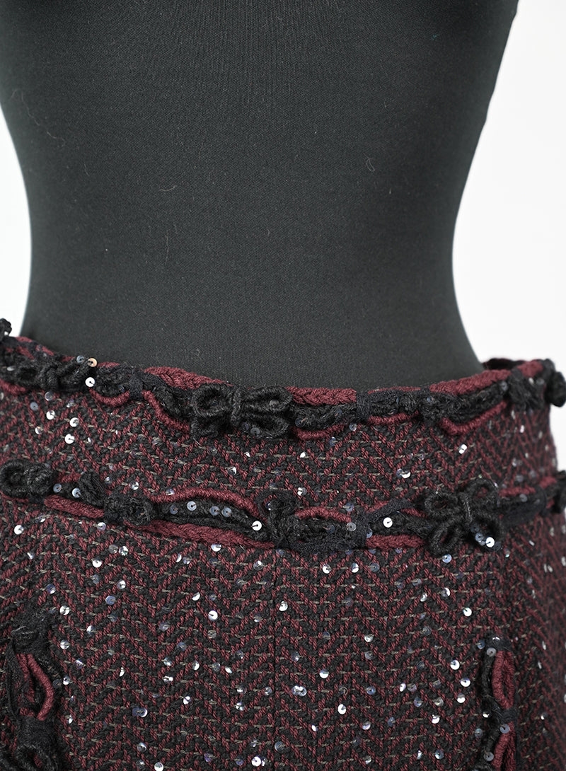 Chanel Gonna in lana prugna - Tg. 38 FR -  lesleyluxuryvintage