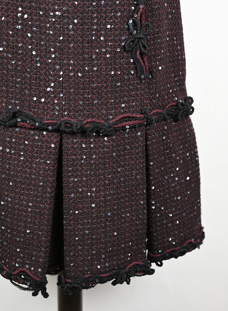 Chanel Gonna in lana prugna - Tg. 38 FR -  lesleyluxuryvintage