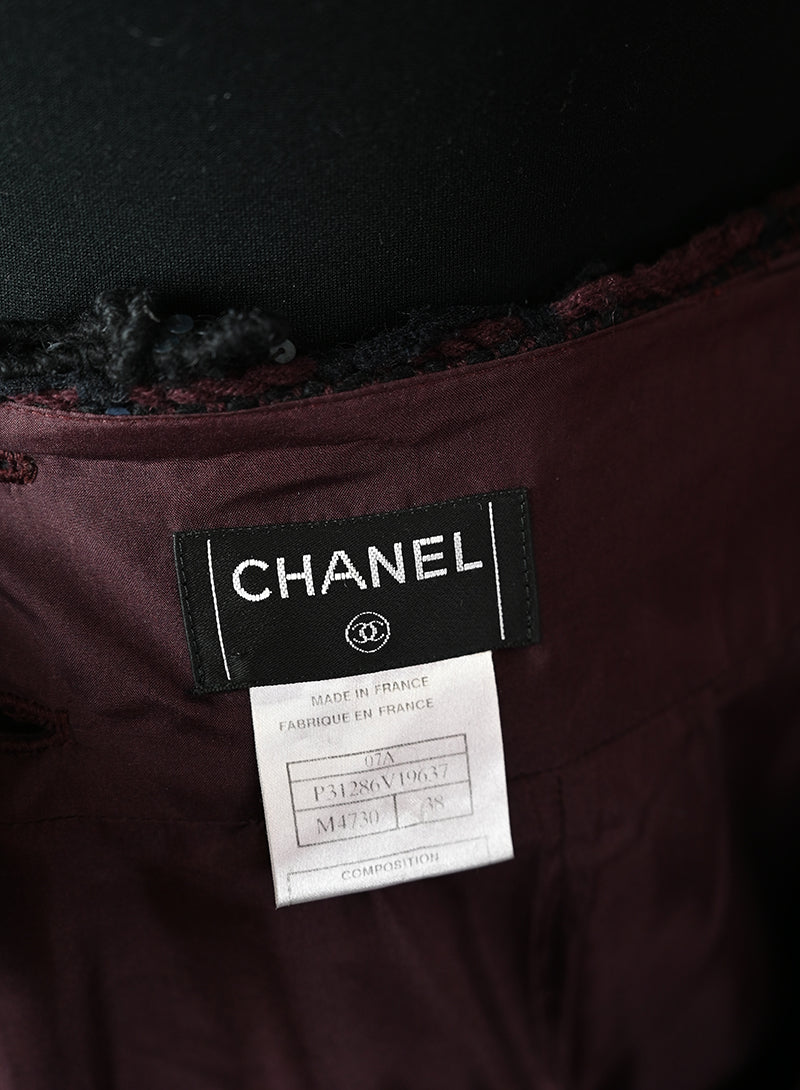 Chanel Gonna in lana prugna - Tg. 38 FR -  lesleyluxuryvintage