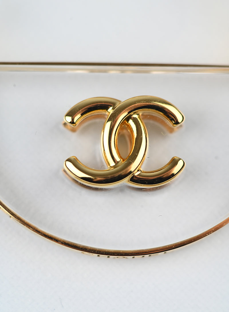 Chanel Orecchini a cerchio con CC oro