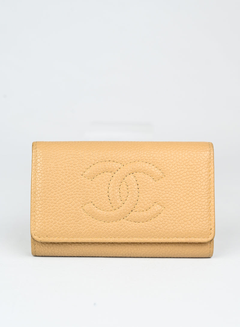 Chanel Portachiavi in pelle beige